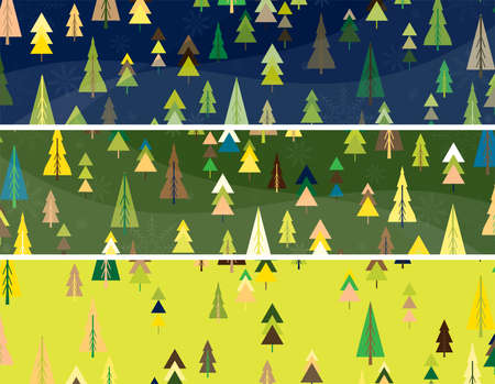 Set of abstract christmas colored bannersのイラスト素材