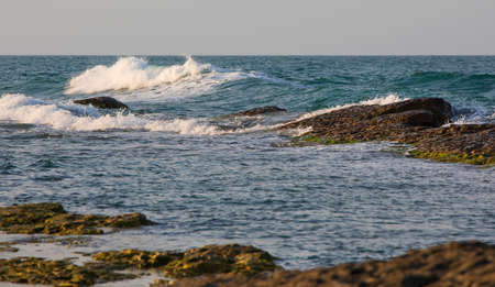 Strong waves on the coast of the Caspian Sea