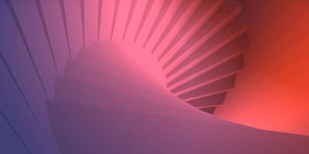 Abstract background imitating a staircase spiral. 3d rendering