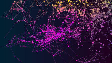 Abstract technology background of lines and dots