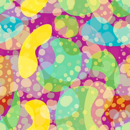 Abstract seamless repeating pattern of colored spots of different sizesのイラスト素材