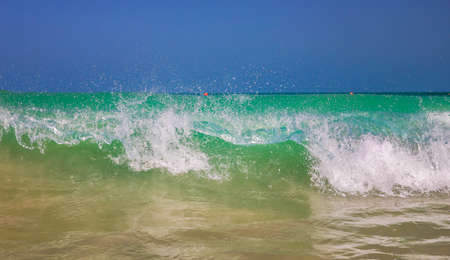 Strong waves on one of the beaches in Dubai.