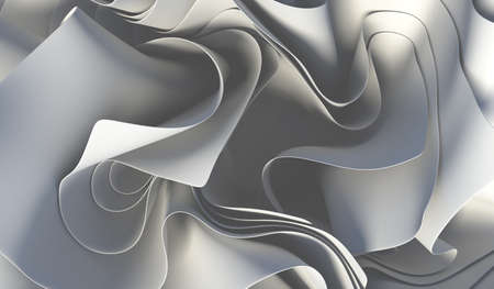 Abstract background of wavy shapes. 3d rendering