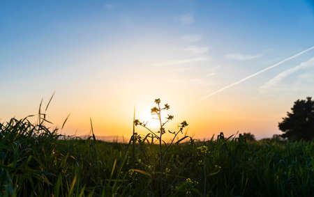 Sunset in the mountains of Azerbaijanの写真素材