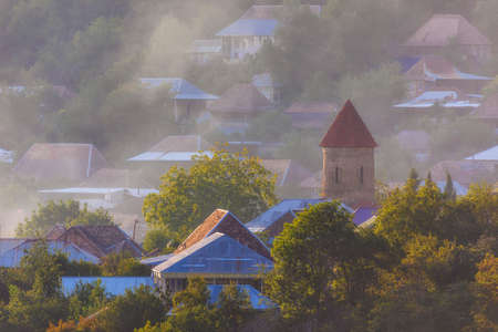 Dome of an ancient Christian church in the village of Kishの写真素材