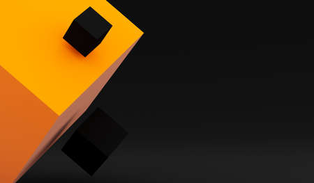 Abstract 3d render of composition with cubes, modern background design. 3d renderingの写真素材