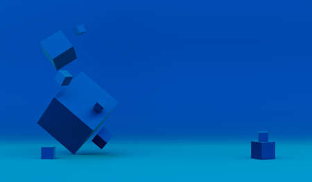 Abstract 3d render of composition with cubes, modern background design. 3d rendering