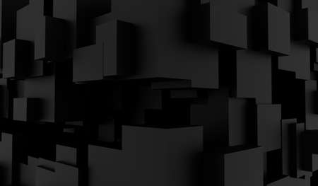 3d background from different sized cubes. 3d rendering