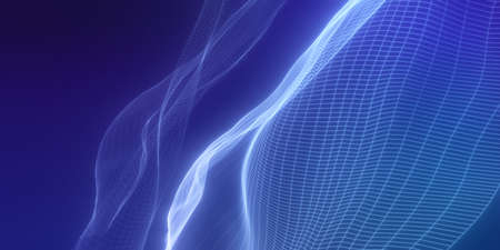 abstract background. Abstract wireframe waves. 3d rendering