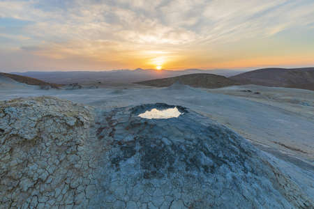 Mud volcanoes in the mountains of Gobustanの写真素材