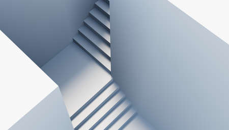Abstract staircase in the corridor. 3d renderの写真素材