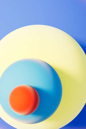 Abstract background of colorful spheres.3d renderの写真素材