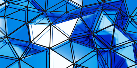 Abstract simple triangulated wireframe background. 3d render