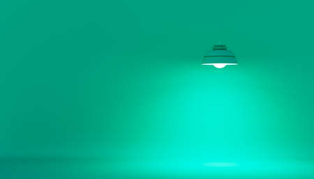 Monochromatic backdrop illuminated by hanging lantern.3d renderの写真素材