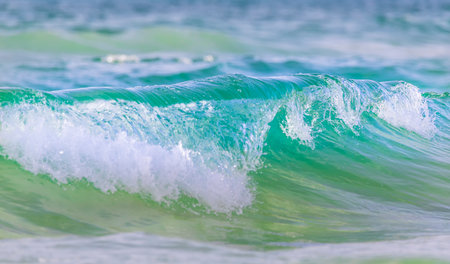 Storm waves on the Mediterranean coast. Beaches coast of Israelの写真素材