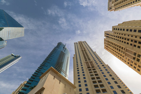 Skyscrapers at Dubai Marina.の写真素材