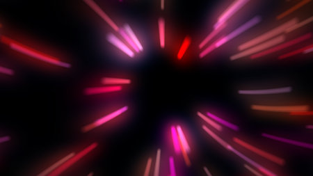 Abstract colored background imitating speed dialing in spaceの写真素材