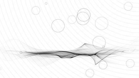 Abstract background made of wave lines and circlesの写真素材