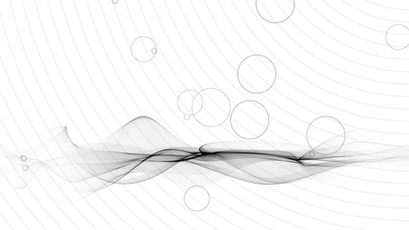 Abstract background made of wave lines and circlesの写真素材