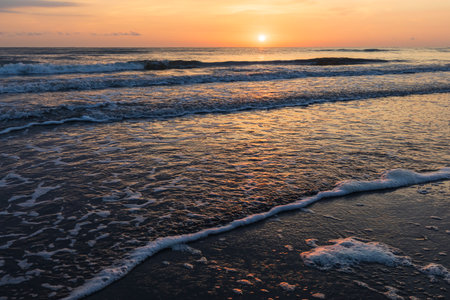 Sunrise on the Caspian Sea coast