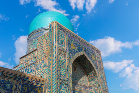Samarkand, Uzbekistan - One of the domes of the madrasah on Registan Squareの写真素材