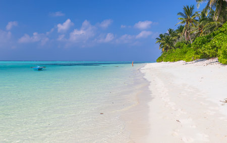 Indian Ocean coast in the Maldivesの写真素材