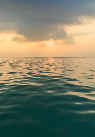 Sunset on the Indian Ocean coastの写真素材