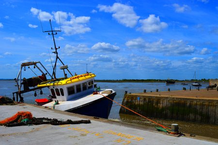 Fishing boat in harbour, Leigh on Seaのeditorial素材