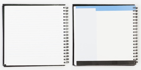 Notebook background in lines open view with  a spiral bindingの写真素材
