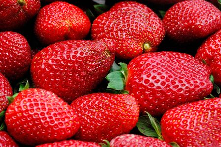 Freshly picked strawberry. Food background.の写真素材