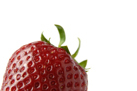 Strawberry Isolated close-up over white backgroundの写真素材