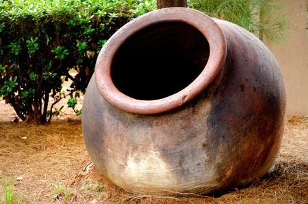 Ceramic pottery big wine pot in Cyprusの写真素材