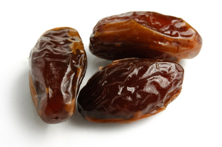Dried Kabkab dates close-up Isolated over white backgroundの写真素材
