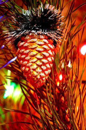 Colorful decoration on a Christmas treeの写真素材