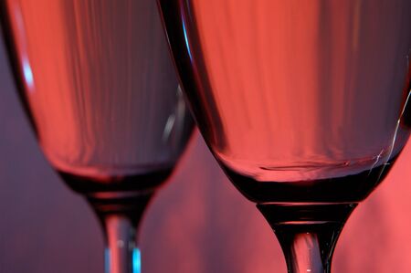 Two wine glasses with champagneの写真素材