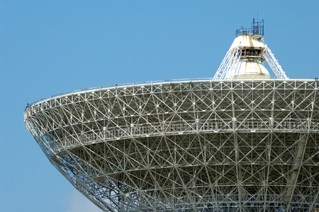 Porabolic dish at space control center close-upの写真素材