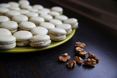 Process of making macaron/macaroon, french dessertの写真素材