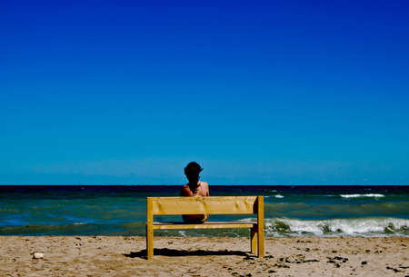 Sea-side lonelinessの写真素材