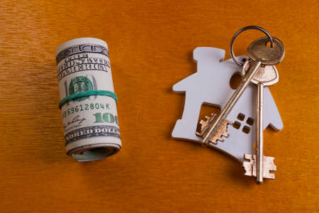 house key and dollars.Real estate conceptの写真素材