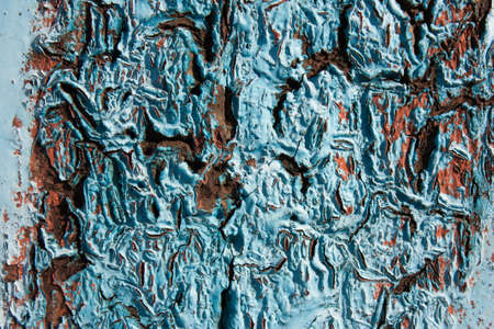 Blue rusty background, rough,  texture in the cracks. Corrosion of metal iron.の写真素材