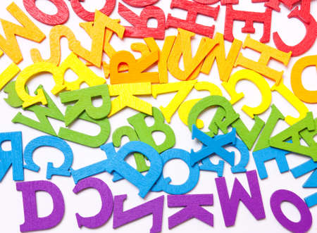 Letters of rainbow colors on a white background, a symbol of LGBTの写真素材