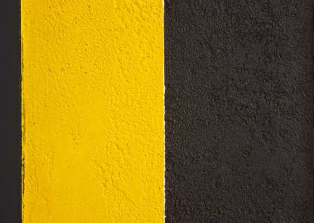 Banner, background of yellow black stripes. The sign is cautious, danger.の写真素材