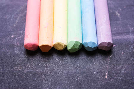 Flag  of a LGBT from multi-colored chalks on a chalkboard