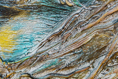 Grunge texture volumetric yellow-blue, multicolored of plaster, cement, gypsum