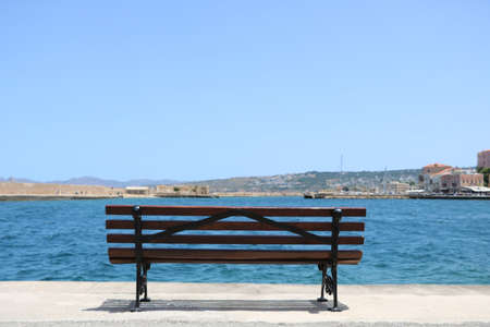The old venetian harbour in Chania Creteの写真素材