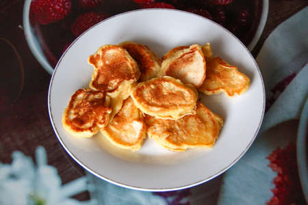 Homemade pancakes on the plate