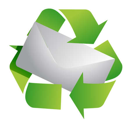 recycling symbol and letter illustration design on whiteのイラスト素材