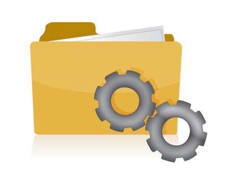 folder with gears illustration design on white backgroundのイラスト素材