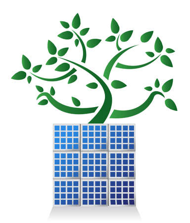 Solar panel plant illustration design , on white background のイラスト素材