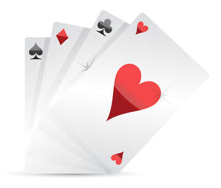 set of Playing cards illustration design on whiteのイラスト素材